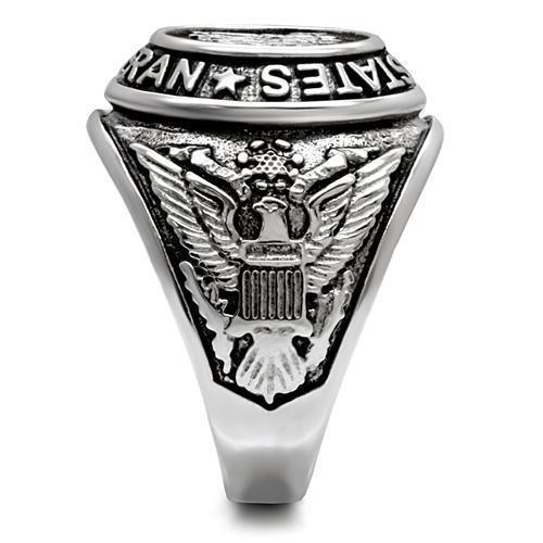 Silver Veterans Military Ring for Men and Women Unisex Stainless Steel Class Ring - Jewelry Store by Erik Rayo