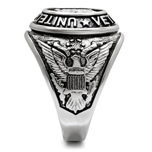 Silver Veterans Military Ring for Men and Women Unisex Stainless Steel Class Ring - Jewelry Store by Erik Rayo