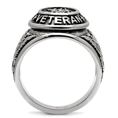 Silver Veterans Military Ring for Men and Women Unisex Stainless Steel Class Ring - Jewelry Store by Erik Rayo