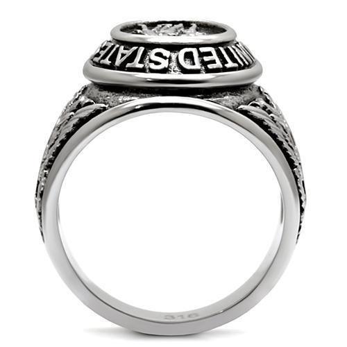 Silver Veterans Military Ring for Men and Women Unisex Stainless Steel Class Ring - Jewelry Store by Erik Rayo