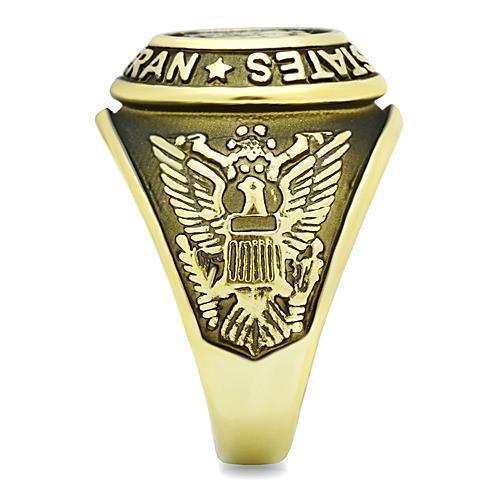 Gold Veterans Military Ring for Men and Women Unisex Stainless Steel Class Ring - Jewelry Store by Erik Rayo