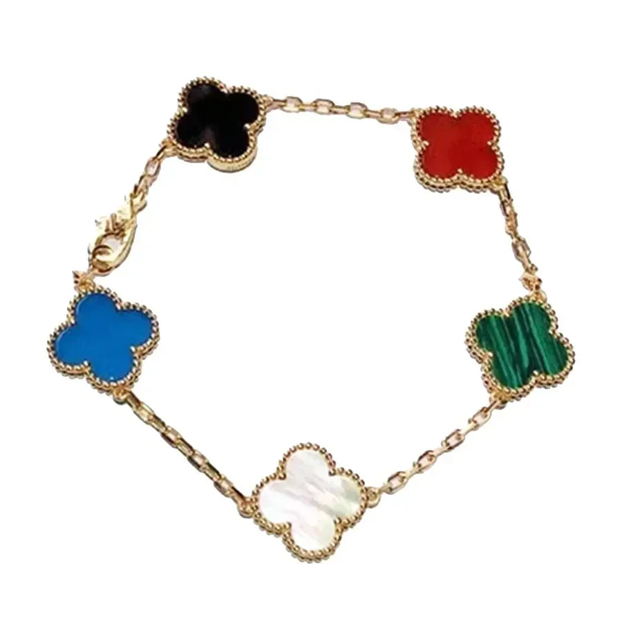 925 Silver Multicolor Clover Bracelets for Men and Women 6" 7" and 8" Inches Adjustable - Jewelry Store by Erik Rayo