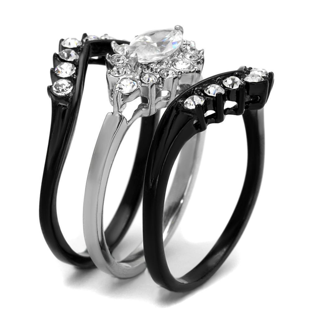 Wedding Rings for Women Engagement Cubic Zirconia Promise Ring Set for Her in Black Tone Adalia - Jewelry Store by Erik Rayo