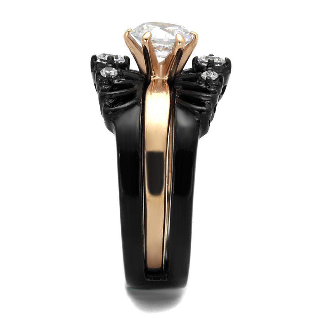 Wedding Rings for Women Engagement Cubic Zirconia Promise Ring Set for Her in Black Tone Adalya - Jewelry Store by Erik Rayo