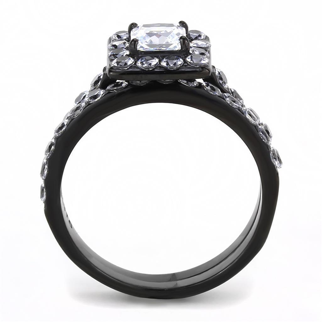 Wedding Rings for Women Engagement Cubic Zirconia Promise Ring Set for Her in Black Tone Agra - Jewelry Store by Erik Rayo