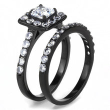 Load image into Gallery viewer, Wedding Rings for Women Engagement Cubic Zirconia Promise Ring Set for Her in Black Tone Agra - Jewelry Store by Erik Rayo
