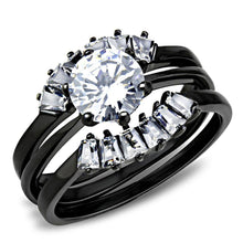 Load image into Gallery viewer, Wedding Rings for Women Engagement Cubic Zirconia Promise Ring Set for Her in Black Tone Alexandria - Jewelry Store by Erik Rayo
