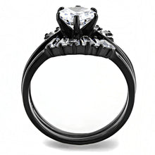 Load image into Gallery viewer, Wedding Rings for Women Engagement Cubic Zirconia Promise Ring Set for Her in Black Tone Alexandria - Jewelry Store by Erik Rayo
