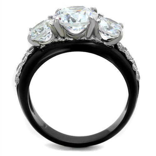 Wedding Rings for Women Engagement Cubic Zirconia Promise Ring Set for Her in Black Tone Anna - Jewelry Store by Erik Rayo