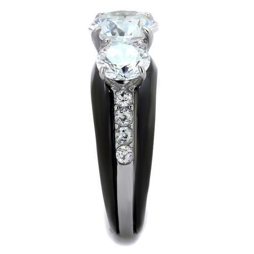 Wedding Rings for Women Engagement Cubic Zirconia Promise Ring Set for Her in Black Tone Anna - Jewelry Store by Erik Rayo