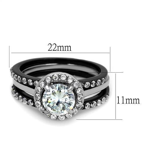 Wedding Rings for Women Engagement Cubic Zirconia Promise Ring Set for Her in Black Tone Blair - Jewelry Store by Erik Rayo