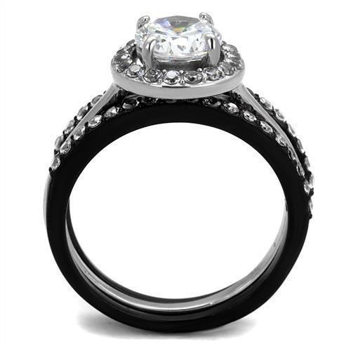 Wedding Rings for Women Engagement Cubic Zirconia Promise Ring Set for Her in Black Tone Blair - Jewelry Store by Erik Rayo