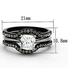 Load image into Gallery viewer, Wedding Rings for Women Engagement Cubic Zirconia Promise Ring Set for Her in Black Tone Cori - Jewelry Store by Erik Rayo
