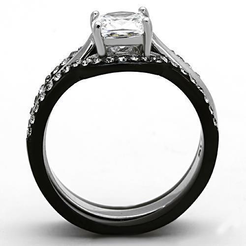 Wedding Rings for Women Engagement Cubic Zirconia Promise Ring Set for Her in Black Tone Cori - Jewelry Store by Erik Rayo