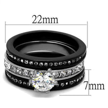 Load image into Gallery viewer, Wedding Rings for Women Engagement Cubic Zirconia Promise Ring Set for Her in Black Tone Eleanora - Jewelry Store by Erik Rayo
