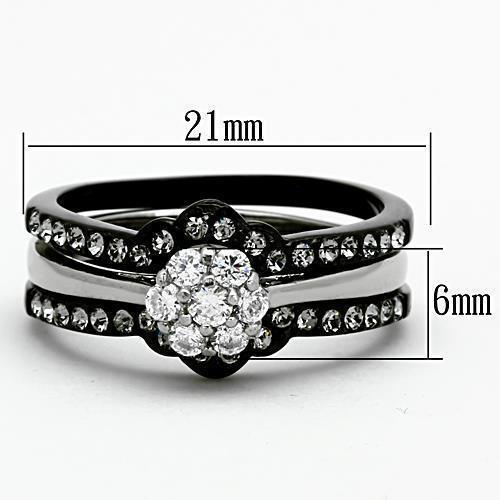 Wedding Rings for Women Engagement Cubic Zirconia Promise Ring Set for Her in Black Tone Frascati - Jewelry Store by Erik Rayo