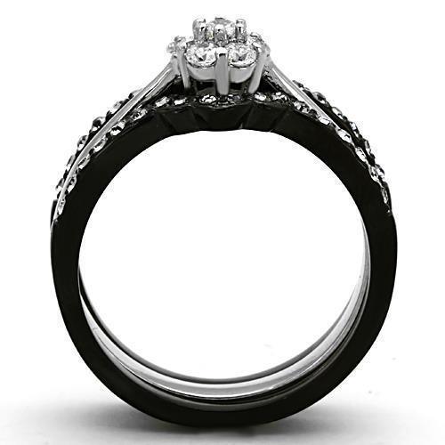 Wedding Rings for Women Engagement Cubic Zirconia Promise Ring Set for Her in Black Tone Frascati - Jewelry Store by Erik Rayo
