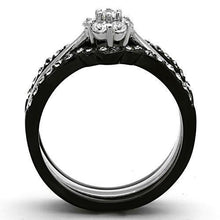 Load image into Gallery viewer, Wedding Rings for Women Engagement Cubic Zirconia Promise Ring Set for Her in Black Tone Frascati - Jewelry Store by Erik Rayo
