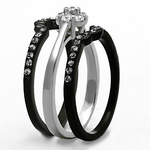 Wedding Rings for Women Engagement Cubic Zirconia Promise Ring Set for Her in Black Tone Frascati - Jewelry Store by Erik Rayo