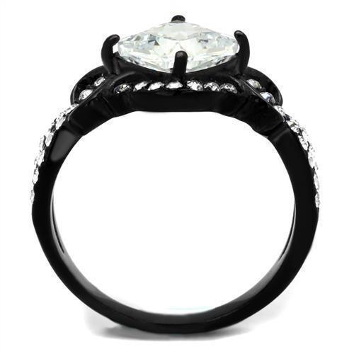 Wedding Rings for Women Engagement Cubic Zirconia Promise Ring Set for Her in Black Tone Juliette - Jewelry Store by Erik Rayo