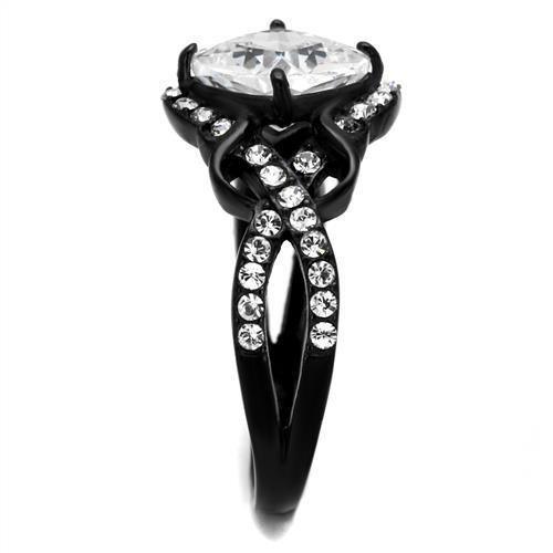 Wedding Rings for Women Engagement Cubic Zirconia Promise Ring Set for Her in Black Tone Juliette - Jewelry Store by Erik Rayo