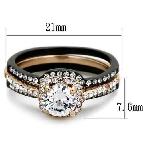 Wedding Rings for Women Engagement Cubic Zirconia Promise Ring Set for Her in Black Tone Lisa - Jewelry Store by Erik Rayo