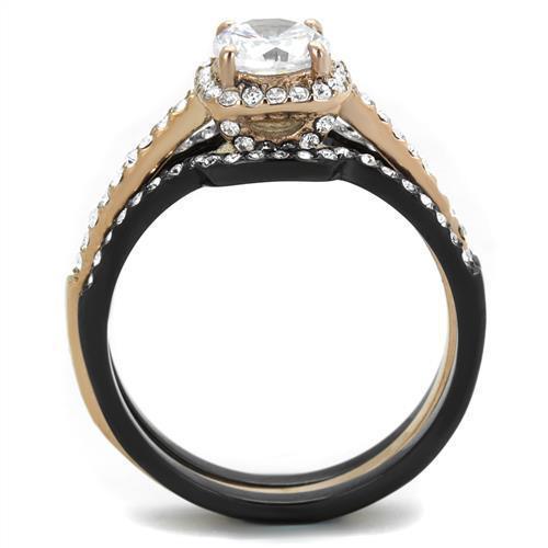 Wedding Rings for Women Engagement Cubic Zirconia Promise Ring Set for Her in Black Tone Lisa - Jewelry Store by Erik Rayo