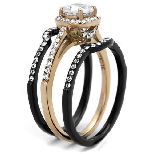 Wedding Rings for Women Engagement Cubic Zirconia Promise Ring Set for Her in Black Tone Lisa - Jewelry Store by Erik Rayo