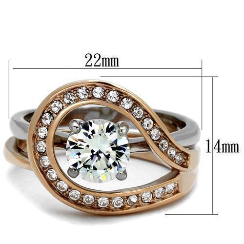 Wedding Rings for Women Engagement Cubic Zirconia Promise Ring Set for Her in Black Tone Rosemary - Jewelry Store by Erik Rayo