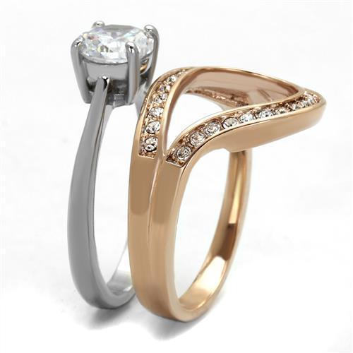 Wedding Rings for Women Engagement Cubic Zirconia Promise Ring Set for Her in Black Tone Rosemary - Jewelry Store by Erik Rayo