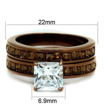 Load image into Gallery viewer, Wedding Rings for Women Engagement Cubic Zirconia Promise Ring Set for Her in Brown Coffee Tone Aquino - Jewelry Store by Erik Rayo
