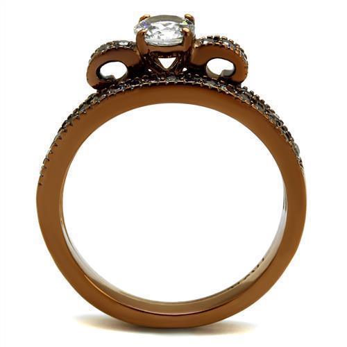Wedding Rings for Women Engagement Cubic Zirconia Promise Ring Set for Her in Brown Coffee Tone Ardea - Jewelry Store by Erik Rayo