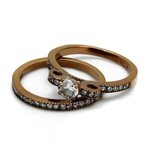 Wedding Rings for Women Engagement Cubic Zirconia Promise Ring Set for Her in Brown Coffee Tone Ardea - Jewelry Store by Erik Rayo