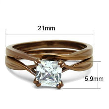 Load image into Gallery viewer, Wedding Rings for Women Engagement Cubic Zirconia Promise Ring Set for Her in Brown Coffee Tone Fondi - Jewelry Store by Erik Rayo
