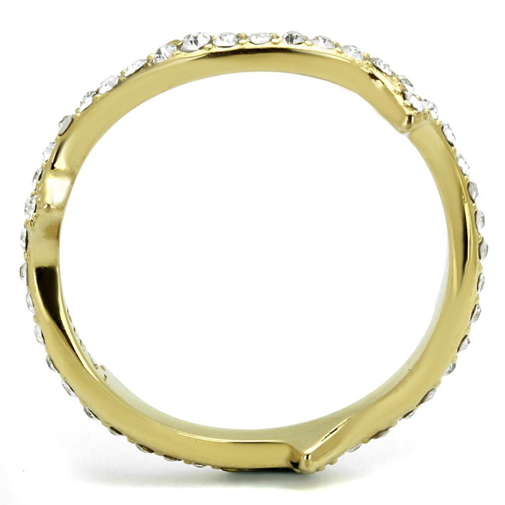Wedding Rings for Women Engagement Cubic Zirconia Promise Ring Set for Her in Gold Tone 316L Stainless Steel Ring Bella - Jewelry Store by Erik Rayo
