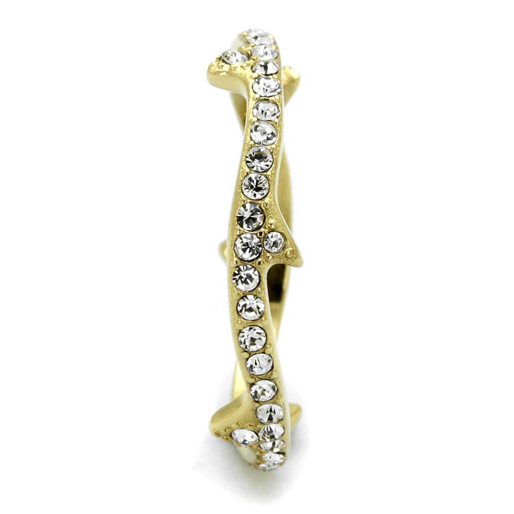 Wedding Rings for Women Engagement Cubic Zirconia Promise Ring Set for Her in Gold Tone 316L Stainless Steel Ring Bella - Jewelry Store by Erik Rayo