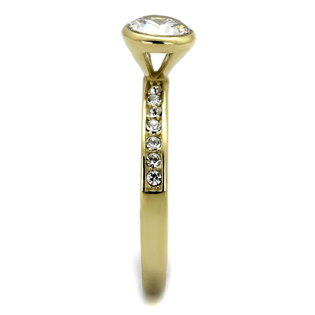 Wedding Rings for Women Engagement Cubic Zirconia Promise Ring Set for Her in Gold Tone 316L Stainless Steel Ring Stella - Jewelry Store by Erik Rayo