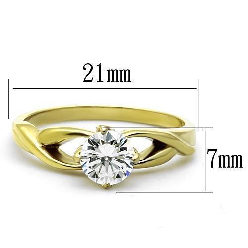 Wedding Rings for Women Engagement Cubic Zirconia Promise Ring Set for Her in Gold Tone Acero Inoxidable Balla - Jewelry Store by Erik Rayo