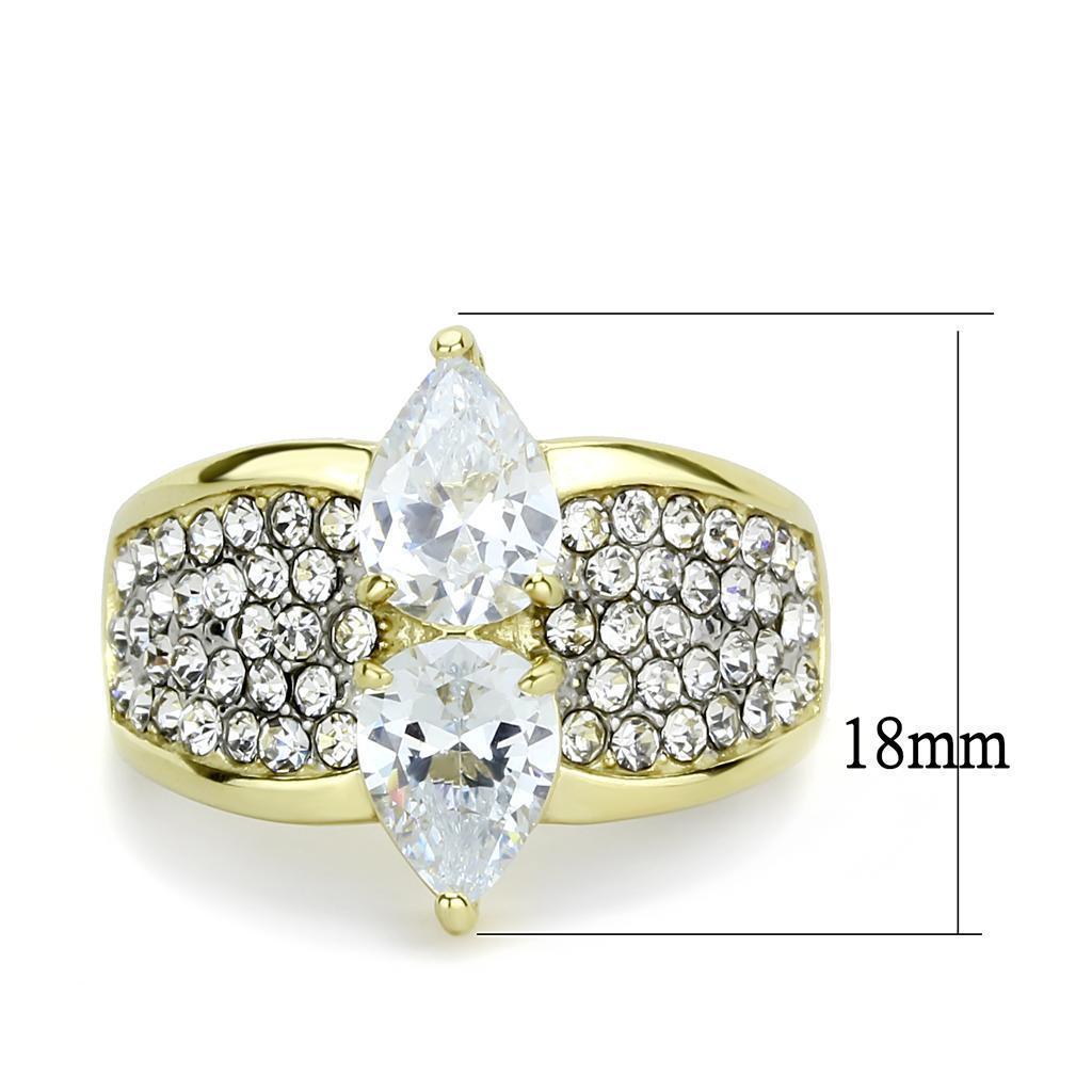 Wedding Rings for Women Engagement Cubic Zirconia Promise Ring Set for Her in Gold Tone Almaty Clear - Jewelry Store by Erik Rayo