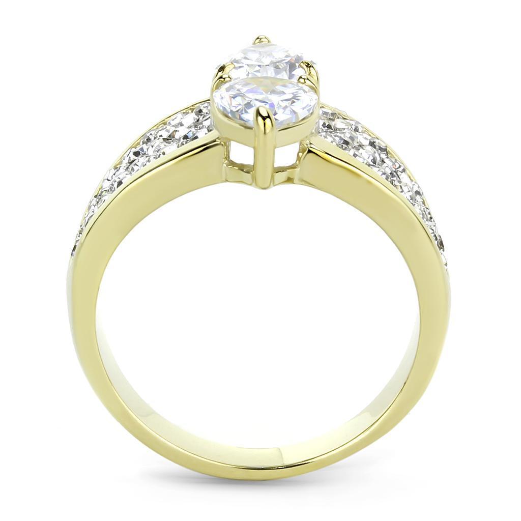 Wedding Rings for Women Engagement Cubic Zirconia Promise Ring Set for Her in Gold Tone Almaty Clear - Jewelry Store by Erik Rayo
