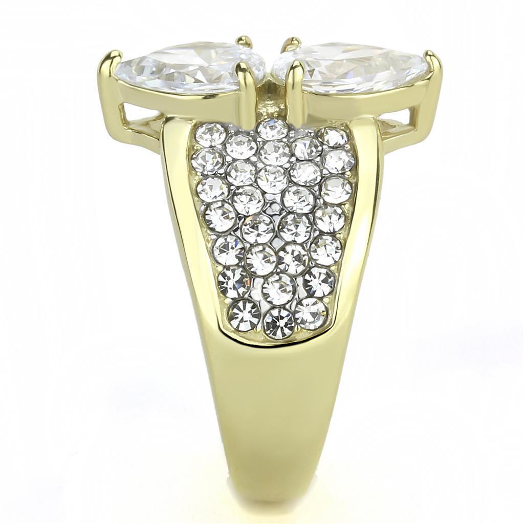 Wedding Rings for Women Engagement Cubic Zirconia Promise Ring Set for Her in Gold Tone Almaty Clear - Jewelry Store by Erik Rayo