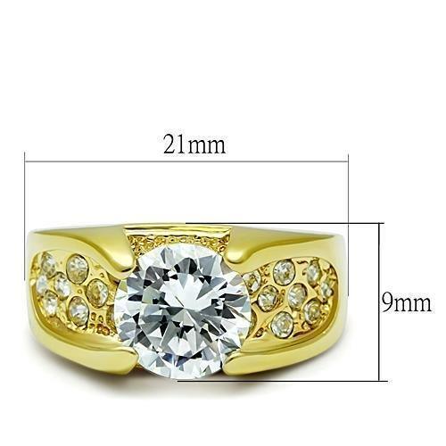 Wedding Rings for Women Engagement Cubic Zirconia Promise Ring Set for Her in Gold Tone Bela - Jewelry Store by Erik Rayo