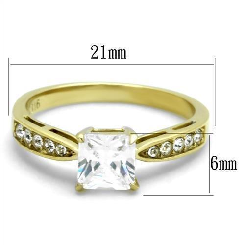Wedding Rings for Women Engagement Cubic Zirconia Promise Ring Set for Her in Gold Tone Civita - Jewelry Store by Erik Rayo