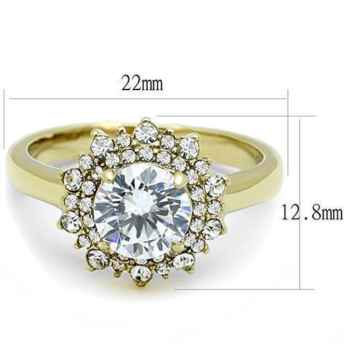Wedding Rings for Women Engagement Cubic Zirconia Promise Ring Set for Her in Gold Tone - Jewelry Store by Erik Rayo