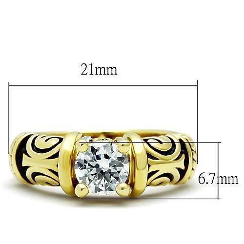Wedding Rings for Women Engagement Cubic Zirconia Promise Ring Set for Her in Gold Tone Esthiru - Jewelry Store by Erik Rayo