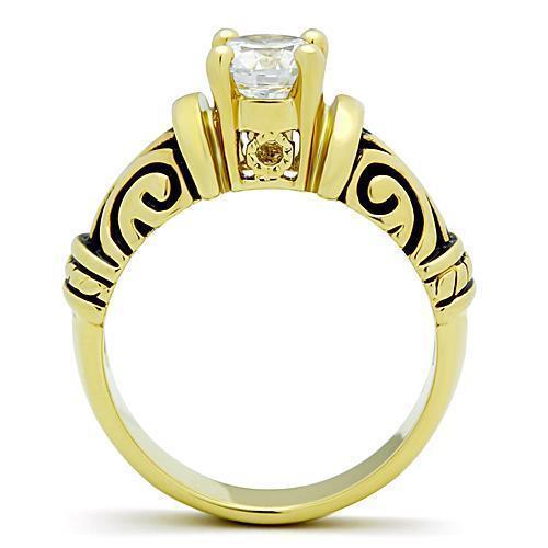 Wedding Rings for Women Engagement Cubic Zirconia Promise Ring Set for Her in Gold Tone Esthiru - Jewelry Store by Erik Rayo