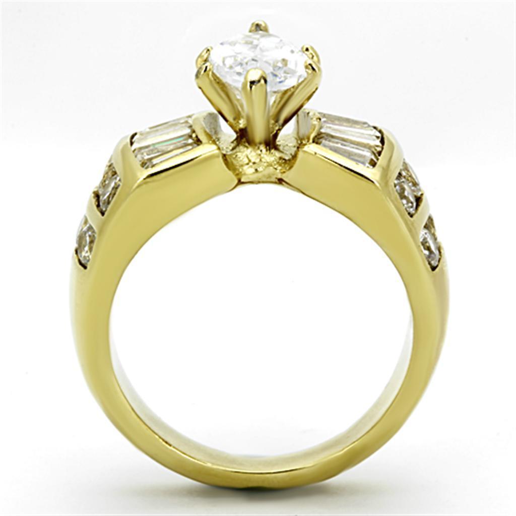 Wedding Rings for Women Engagement Cubic Zirconia Promise Ring Set for Her in Gold Tone Hosanna - Jewelry Store by Erik Rayo