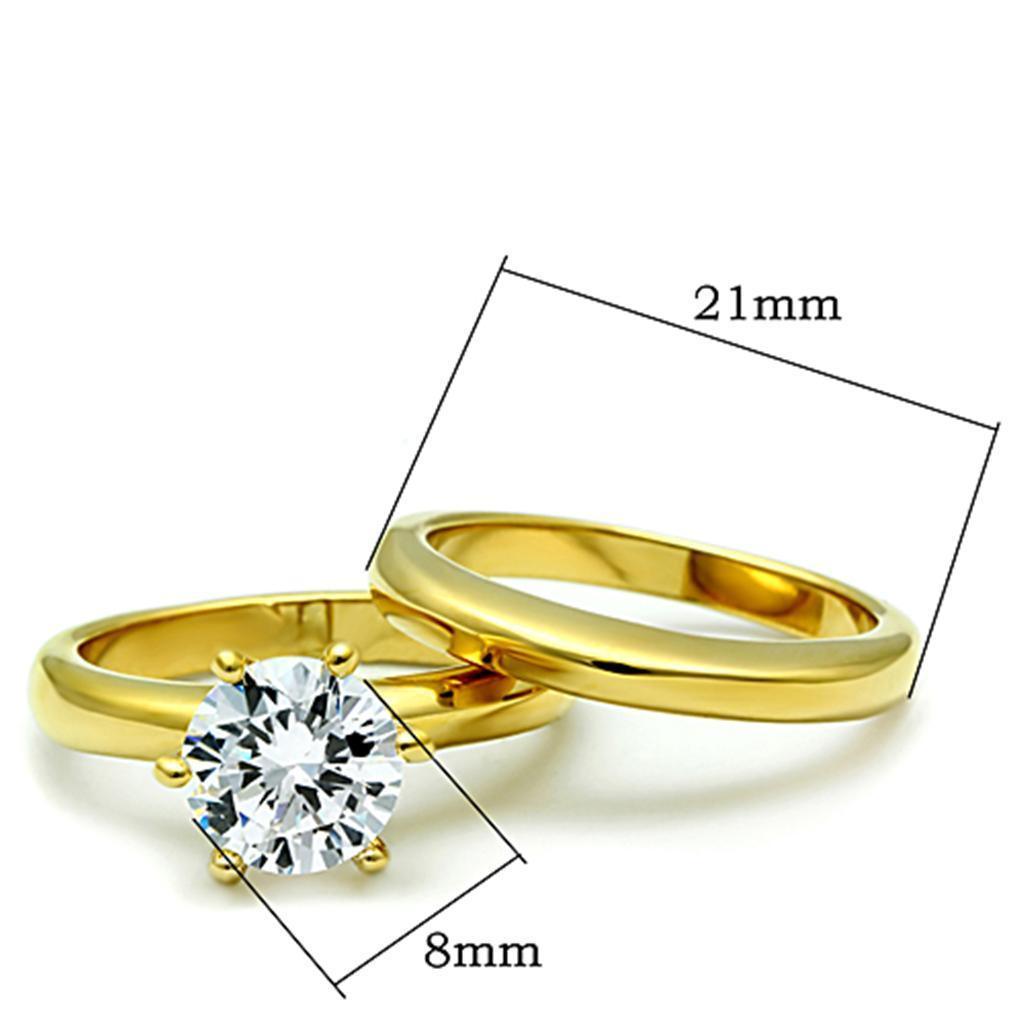 Wedding Rings for Women Engagement Cubic Zirconia Promise Ring Set for Her in Gold Tone Ruth - Jewelry Store by Erik Rayo