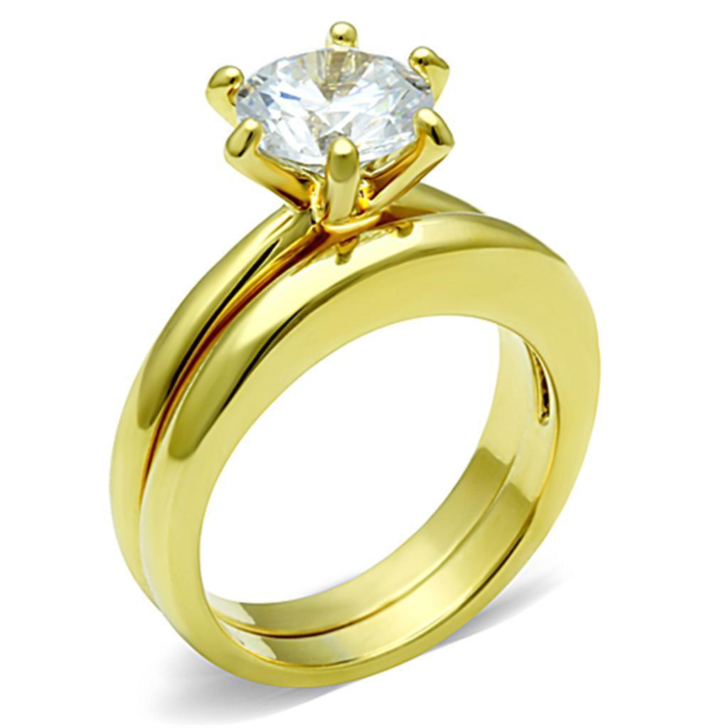 Wedding Rings for Women Engagement Cubic Zirconia Promise Ring Set for Her in Gold Tone Ruth - Jewelry Store by Erik Rayo