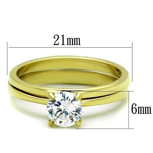 Wedding Rings for Women Engagement Cubic Zirconia Promise Ring Set for Her in Gold Tone Sarah - Jewelry Store by Erik Rayo